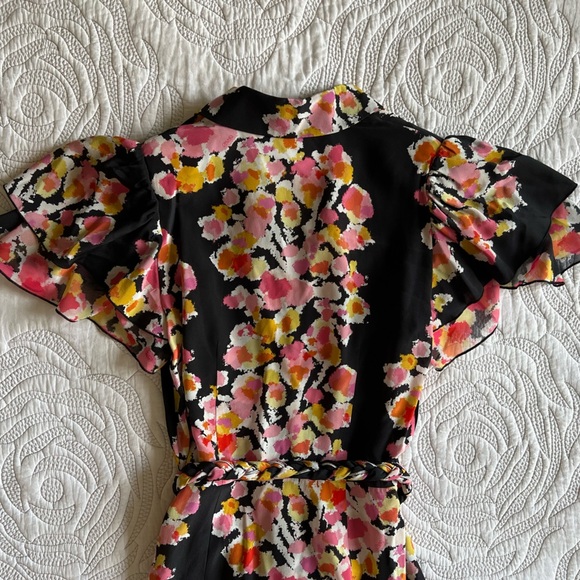 DYVNA - Print Silk Shirtdress in Pink Floral Bouquet - Picture 9 of 15